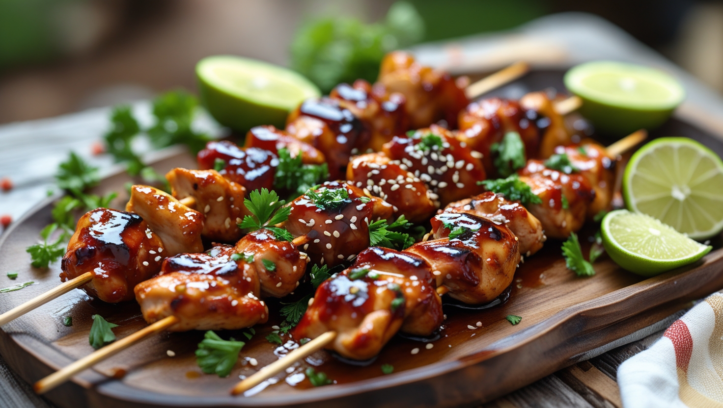 Honey Garlic BBQ Chicken Skewers