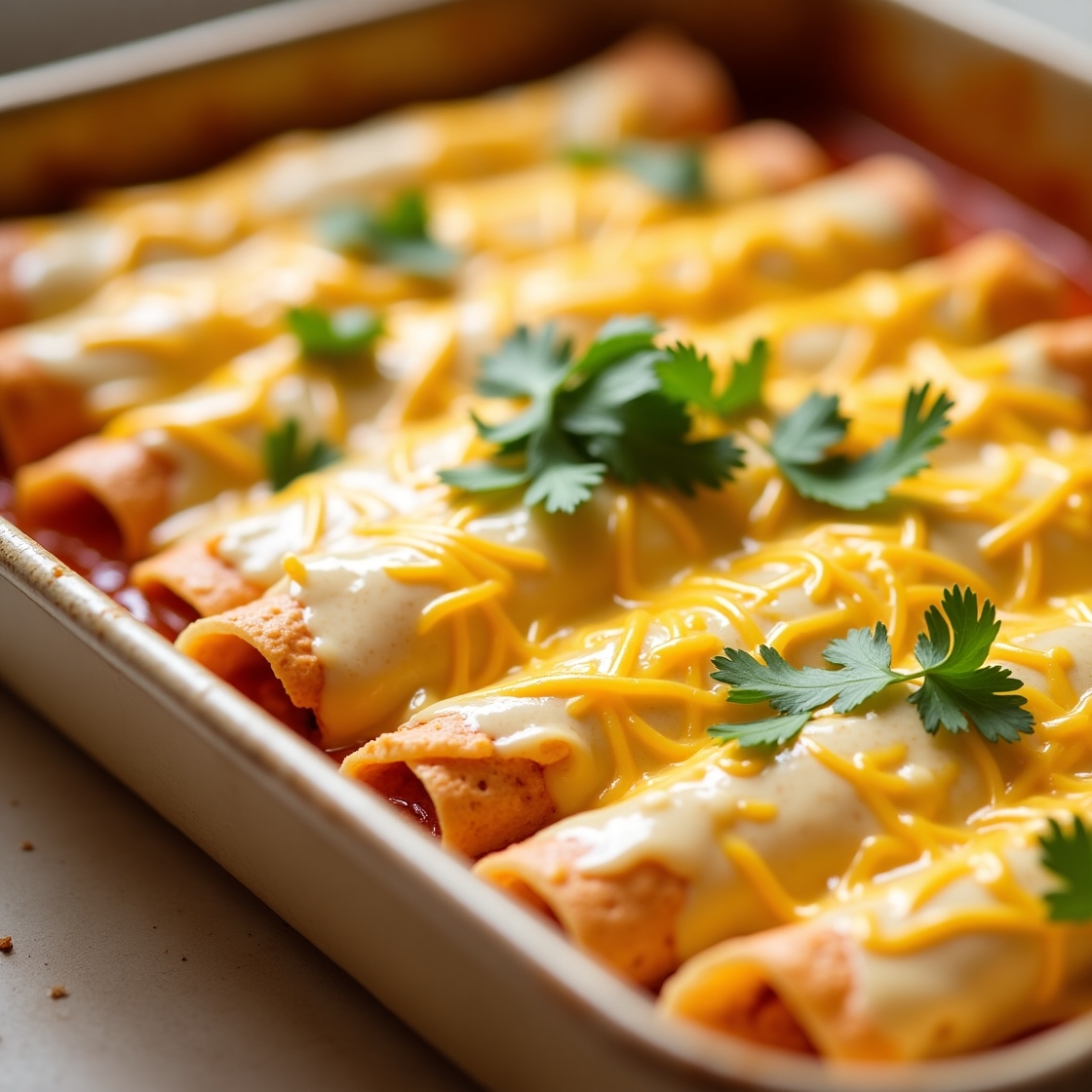 Chicken enchiladas with white sauce (2)