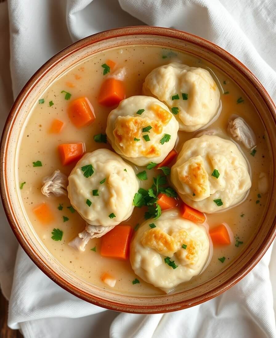 Crockpot Chicken and Dumplings with Biscuits