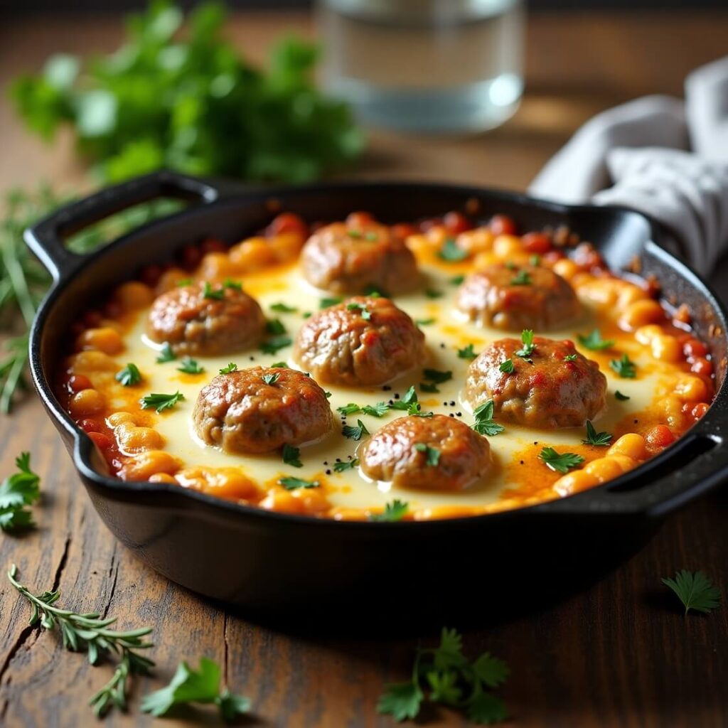 Meatball and Mashed Potato Bake 1