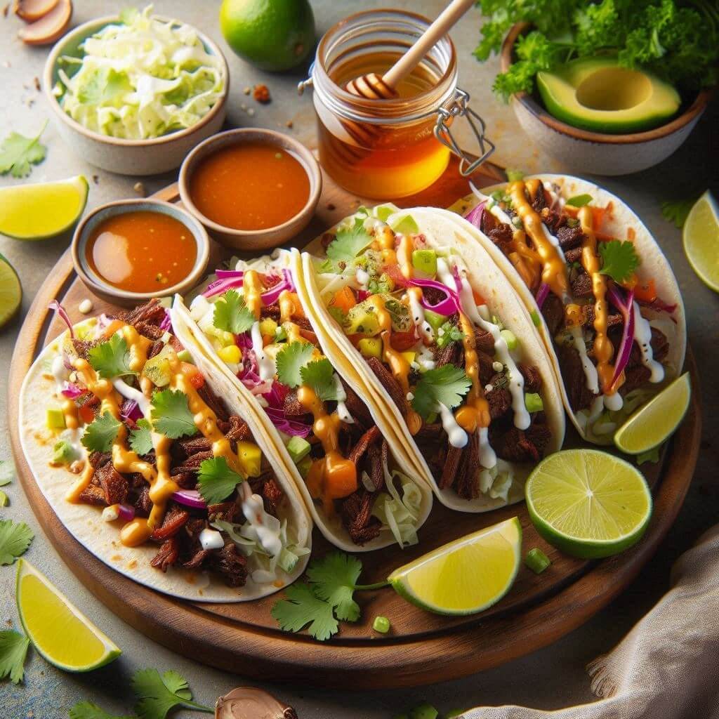 Garlic Butter Honey BBQ Beef Tacos Recipe