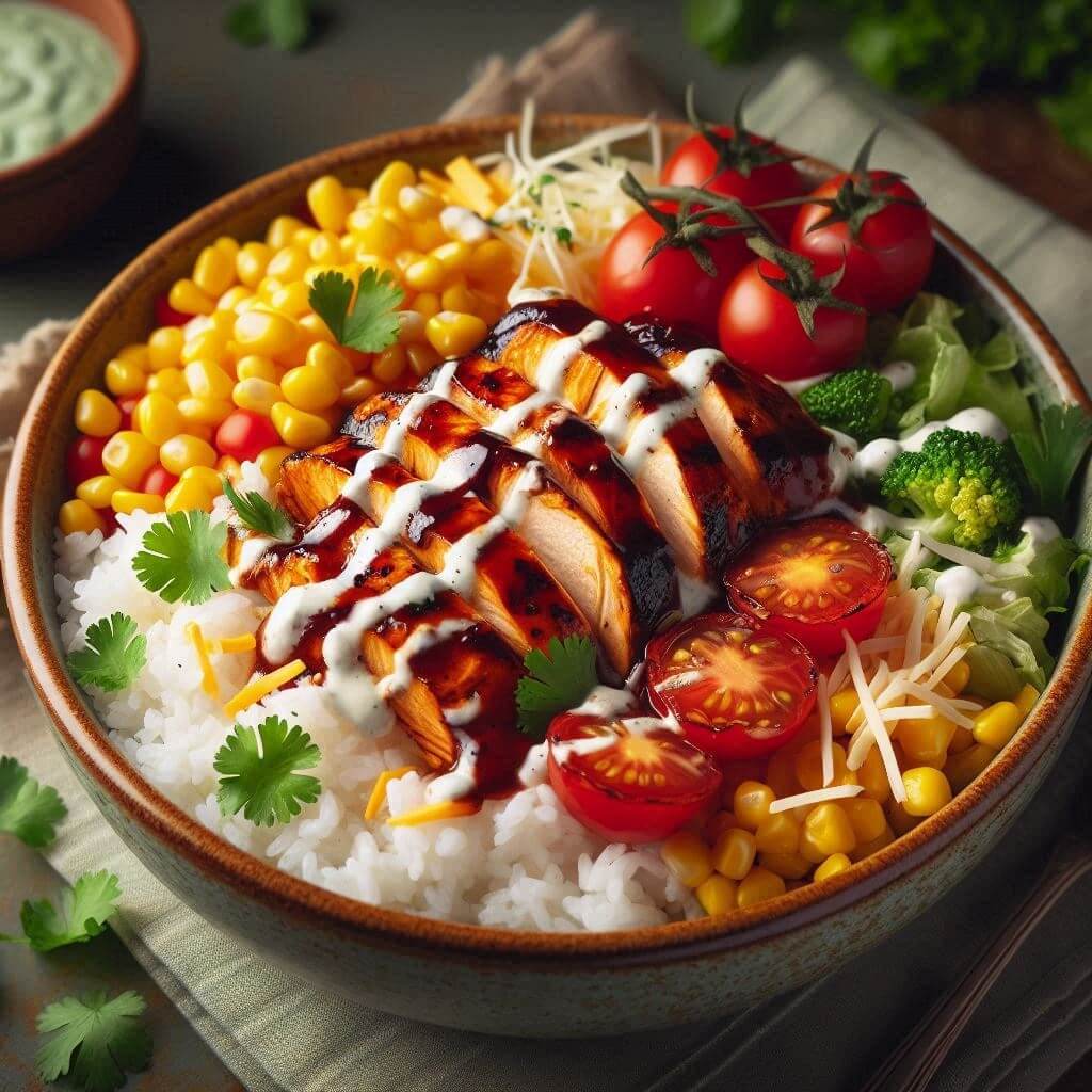 Macro-Friendly BBQ Ranch Chicken Bowl