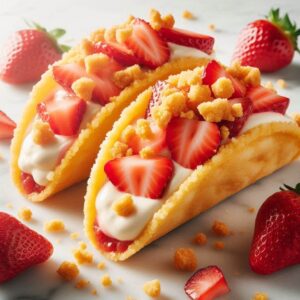 Strawberry Crunch Cheesecake Tacos 1