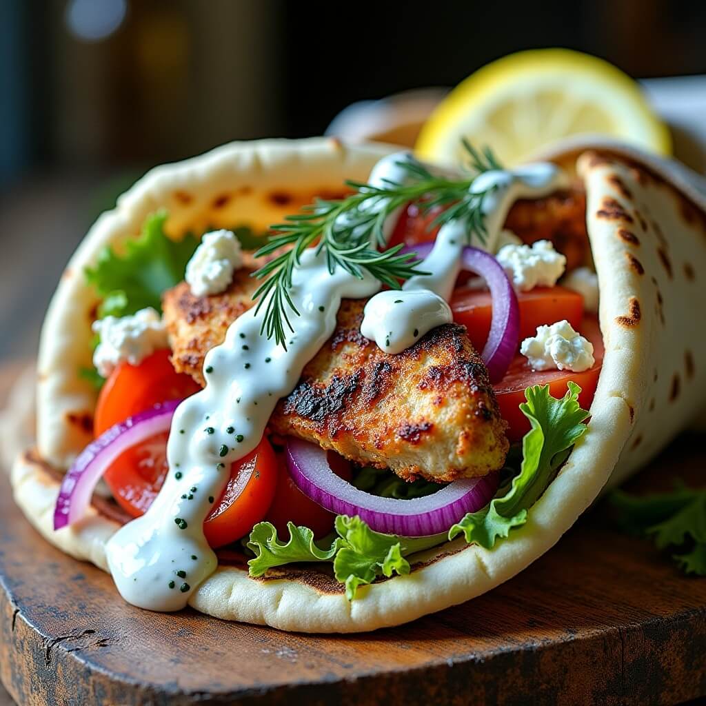 chicken gyros with tzatziki sauce 1