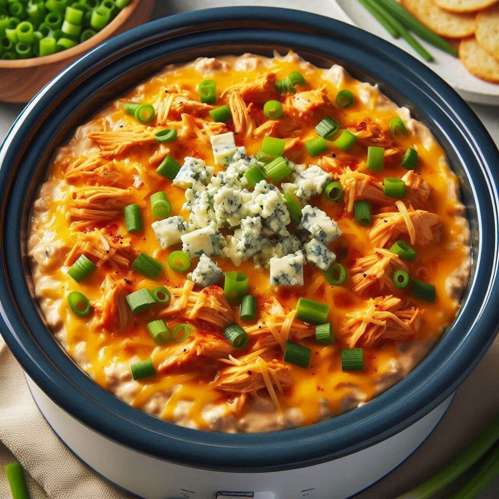Cheesy Crock Pot Buffalo Chicken Dip