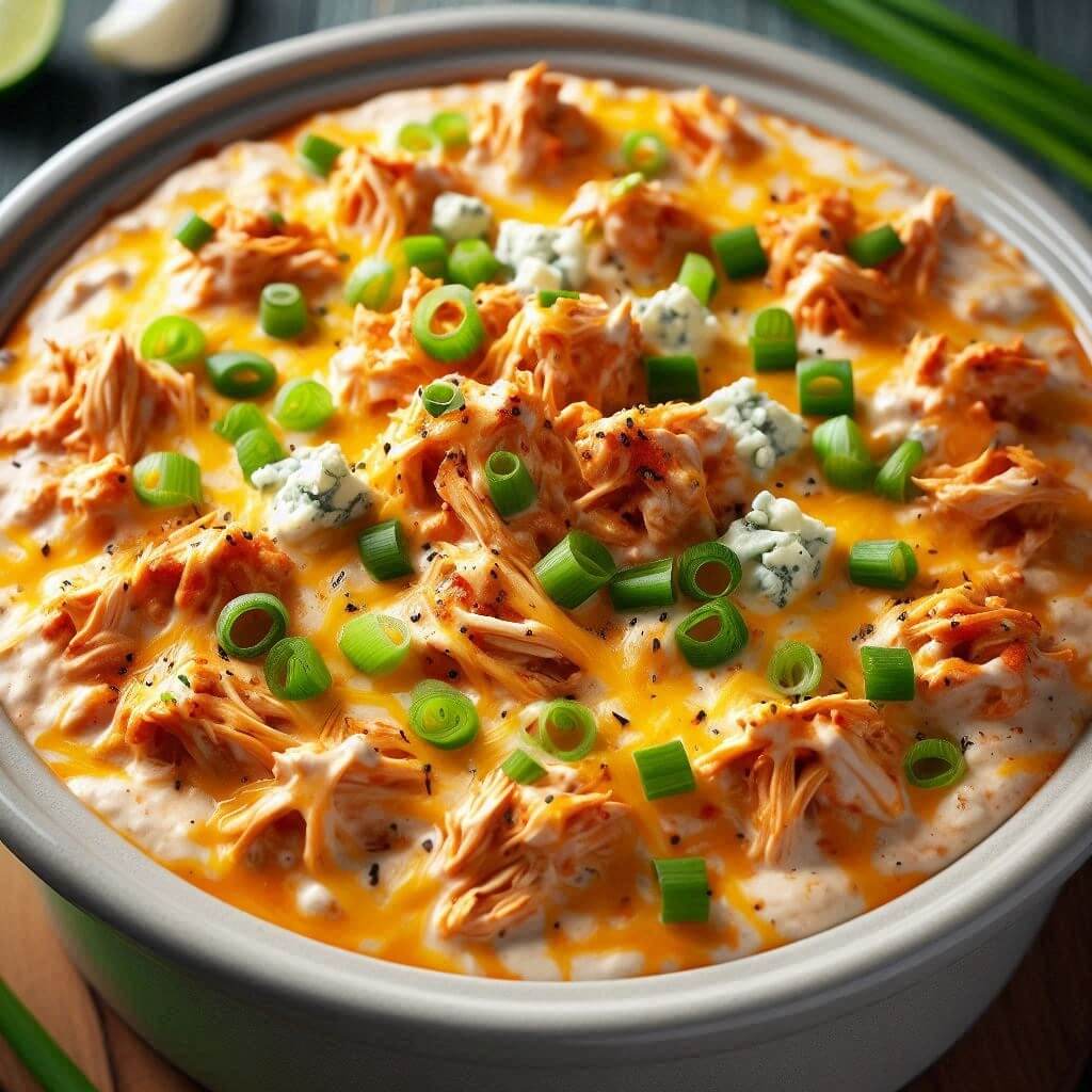 Cheesy Crock Pot Buffalo Chicken Dip