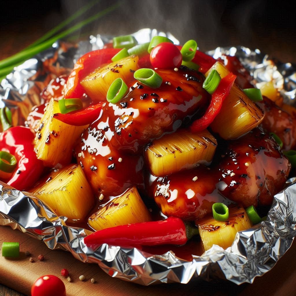 Teriyaki Chicken and Pineapple Foil Packets