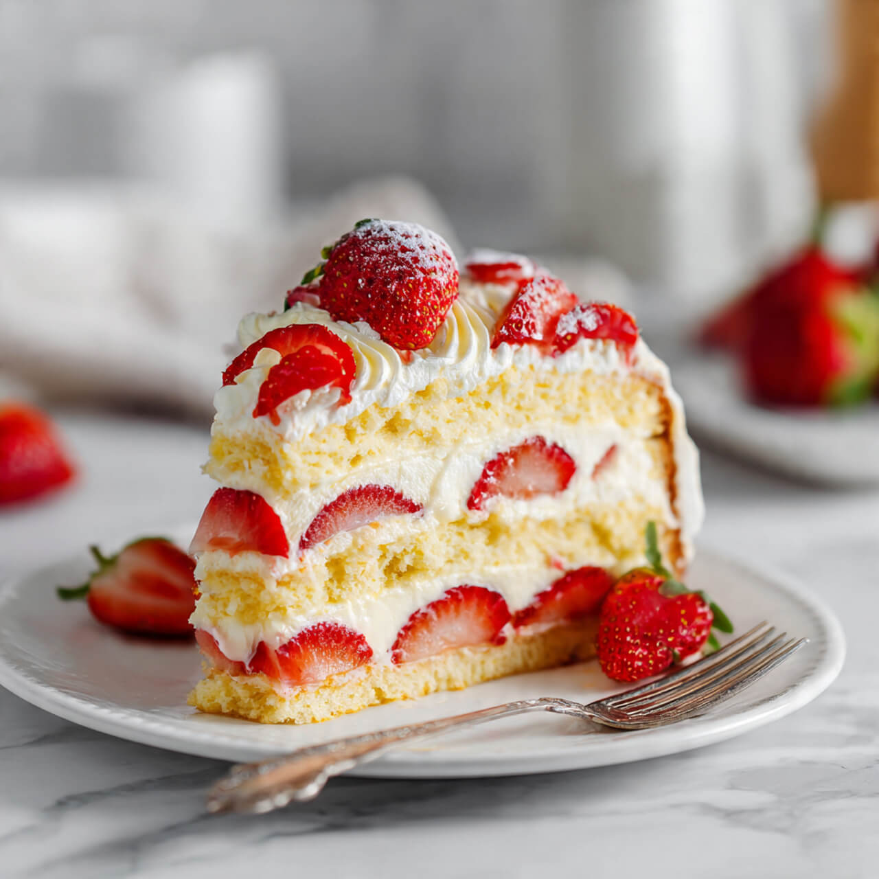 Strawberry Custard Delight Cake