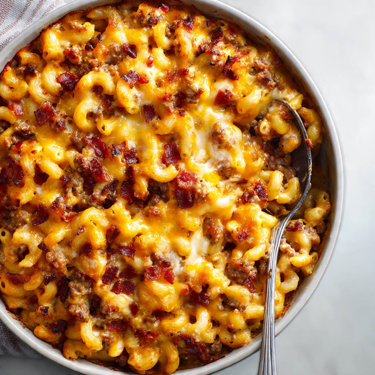 Bacon Cheeseburger Mac Bake