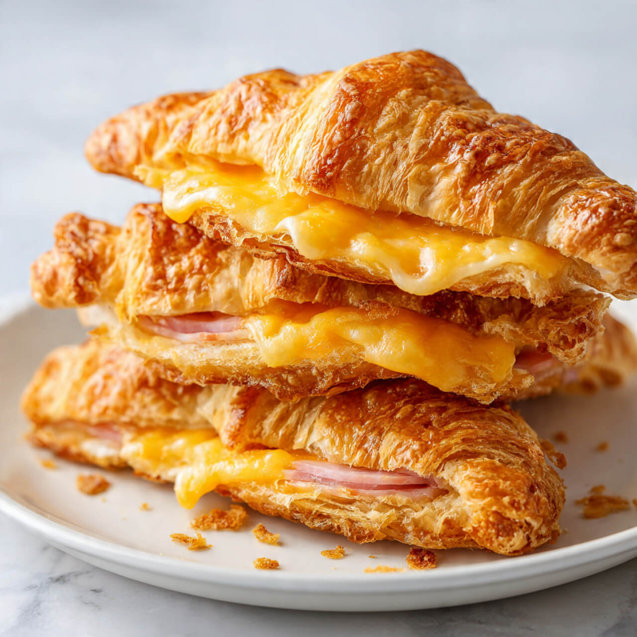 Flaky Air Fryer Ham and Cheese Croissants