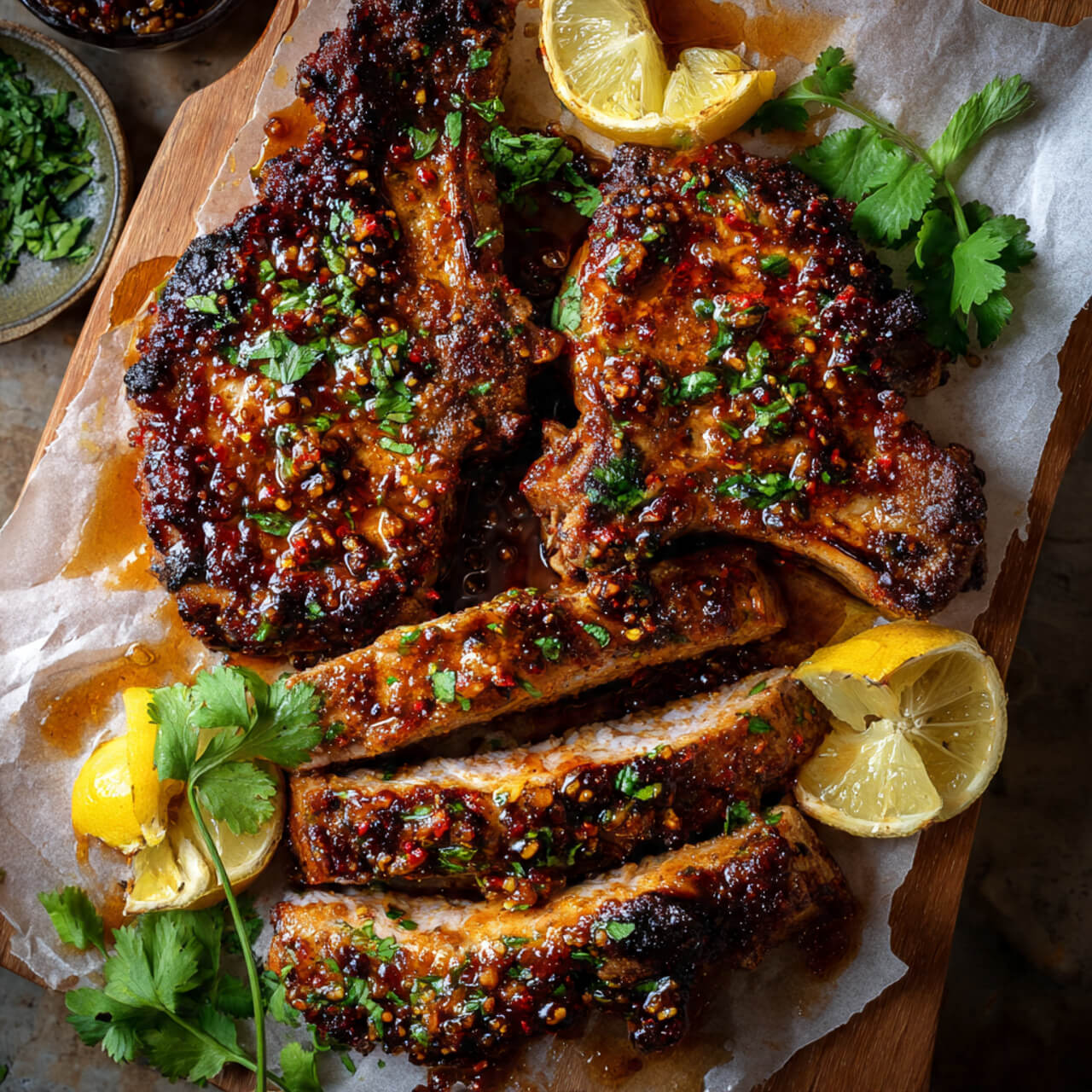 Honey Garlic Air Fryer Pork Chops