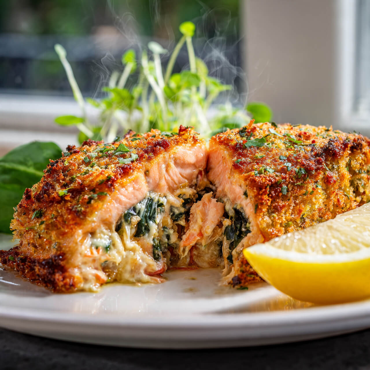 Air Fryer Stuffed Salmon