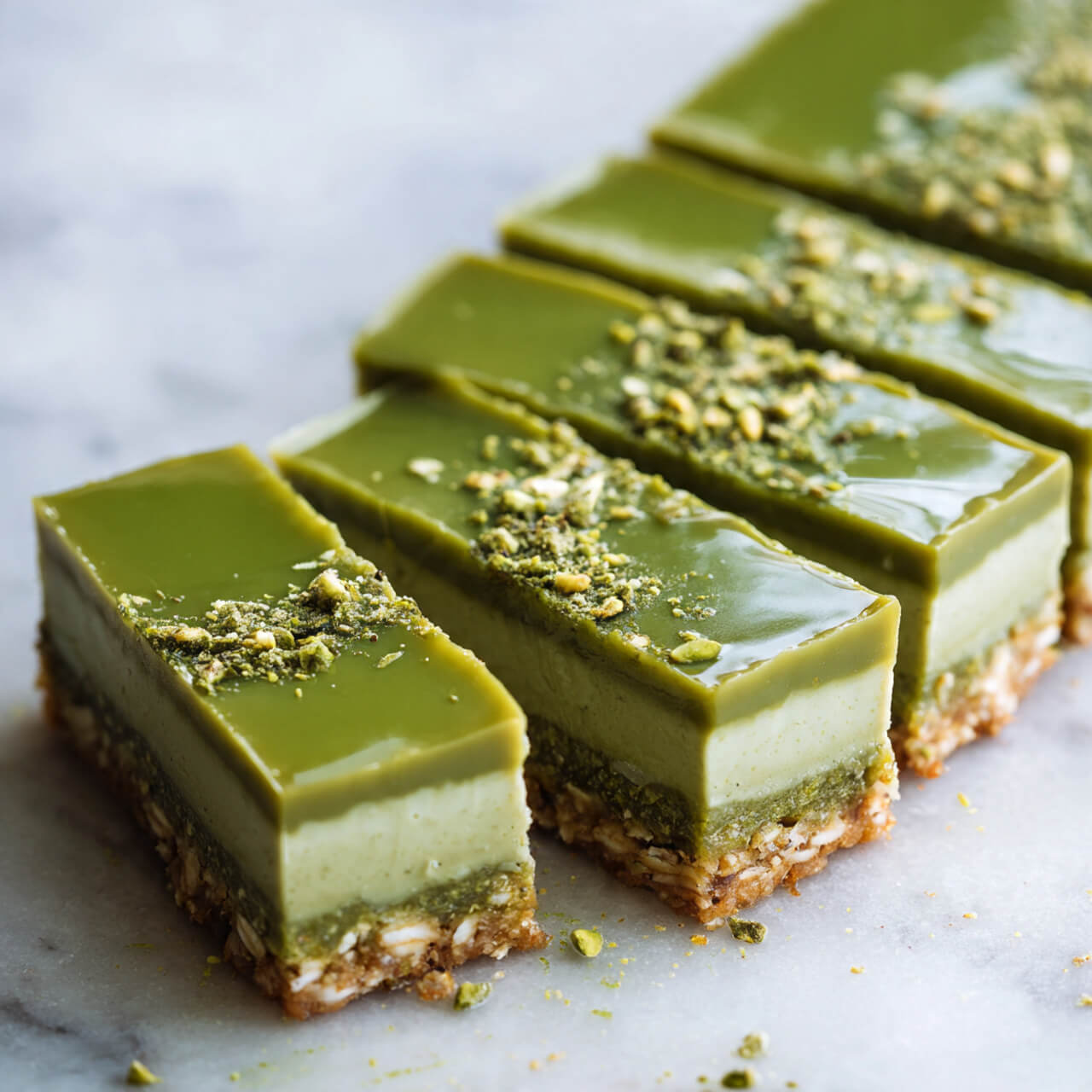 No-Bake Matcha Oatmeal Bars