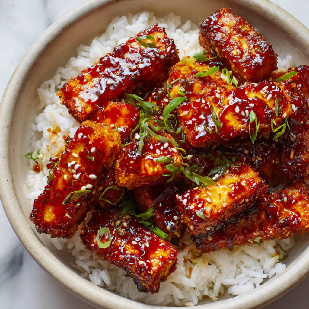 Crispy Tofu Batons with Gochujang