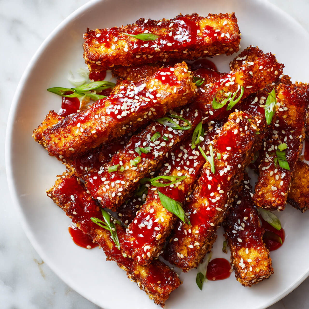 Crispy Tofu Batons with Gochujang
