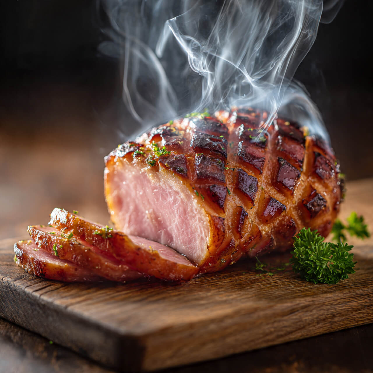 Smoked Bologna with Mustard Glaze