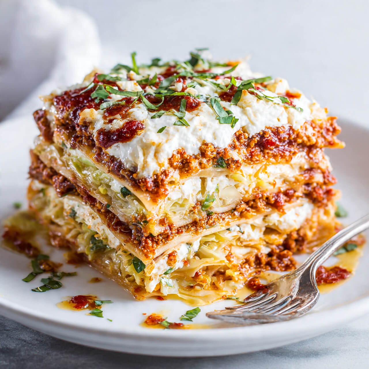 Low Carb Cabbage Lasagna Layers