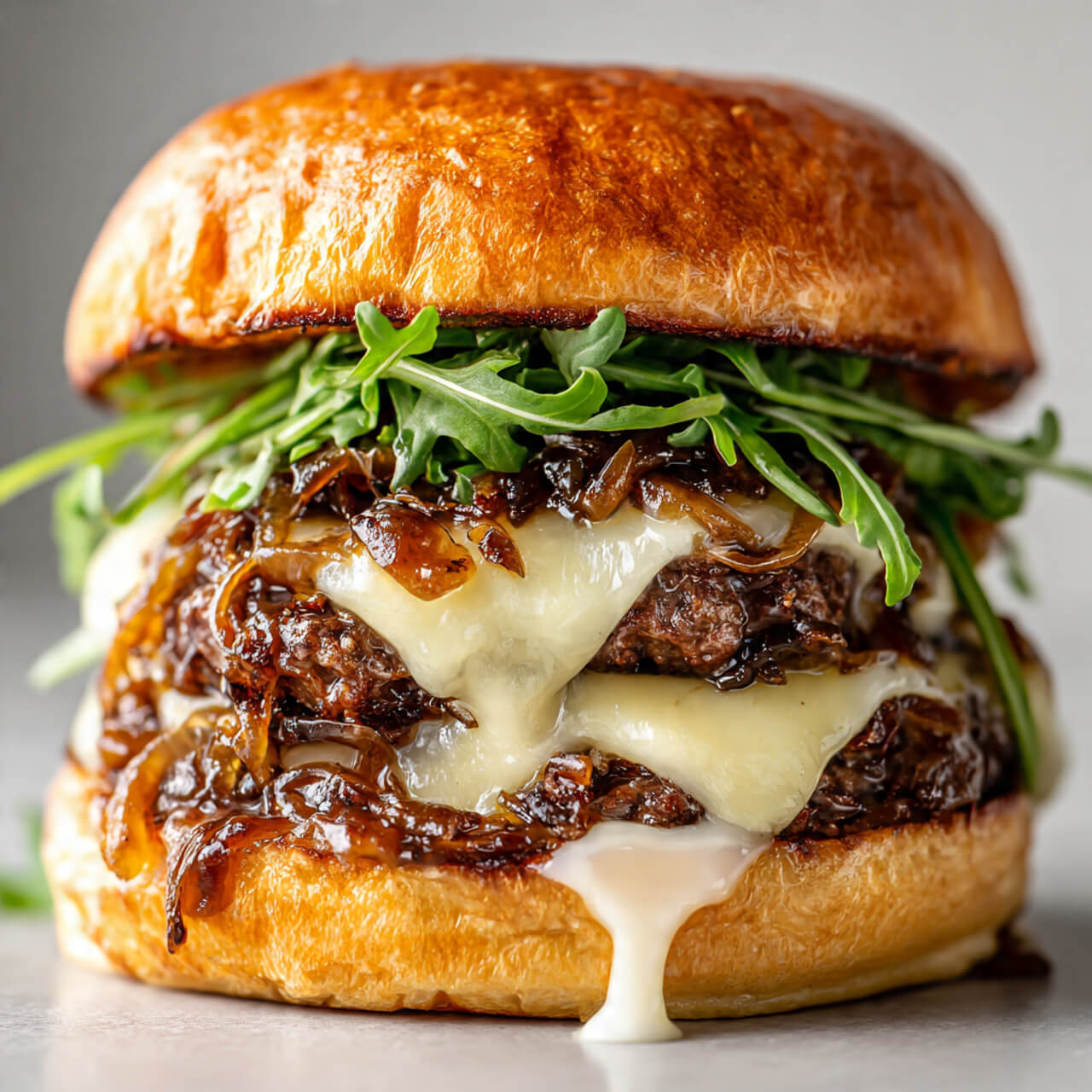 French Onion Smashburgers with Gruyère