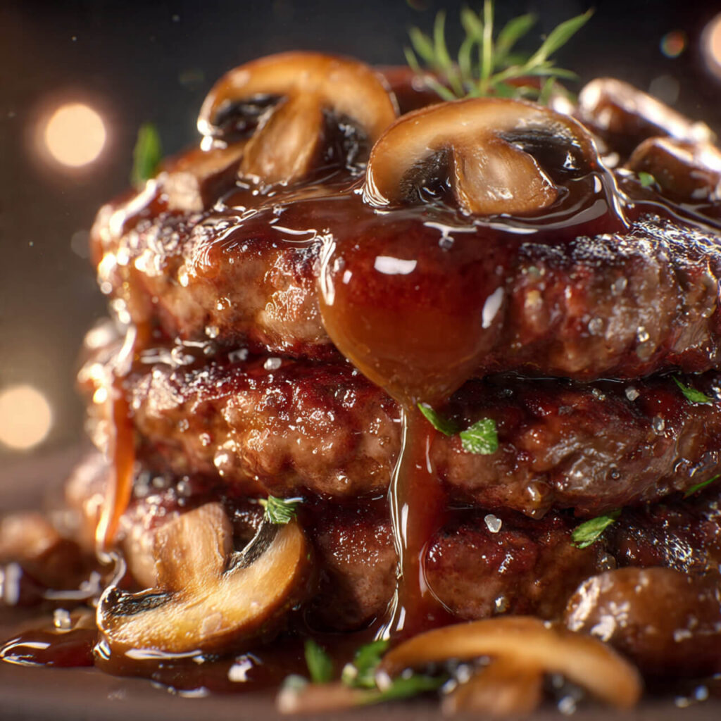 Salisbury Steak with Red Wine Mushroom Gravy