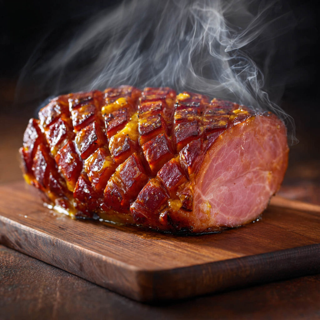 Smoked Bologna with Mustard Glaze