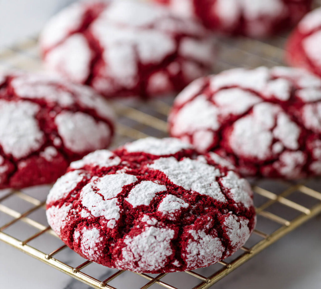 Air Fryer Red Velvet Crinkle Cookies