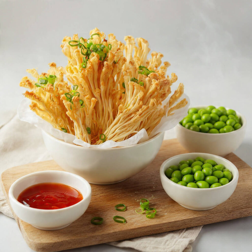 Crispy Air Fryer Enoki Mushrooms