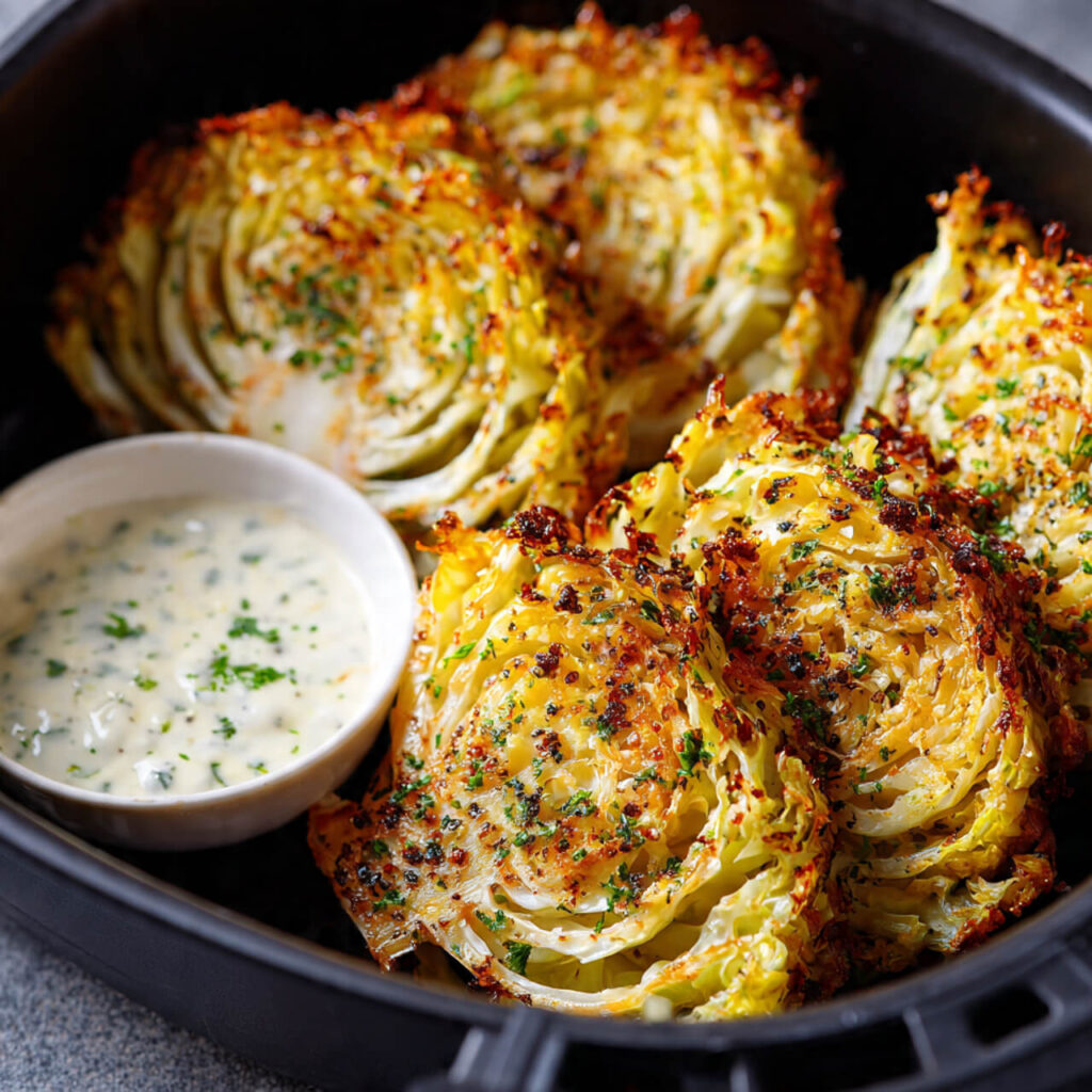 Extra Crunchy Air Fryer Cabbage Steaks