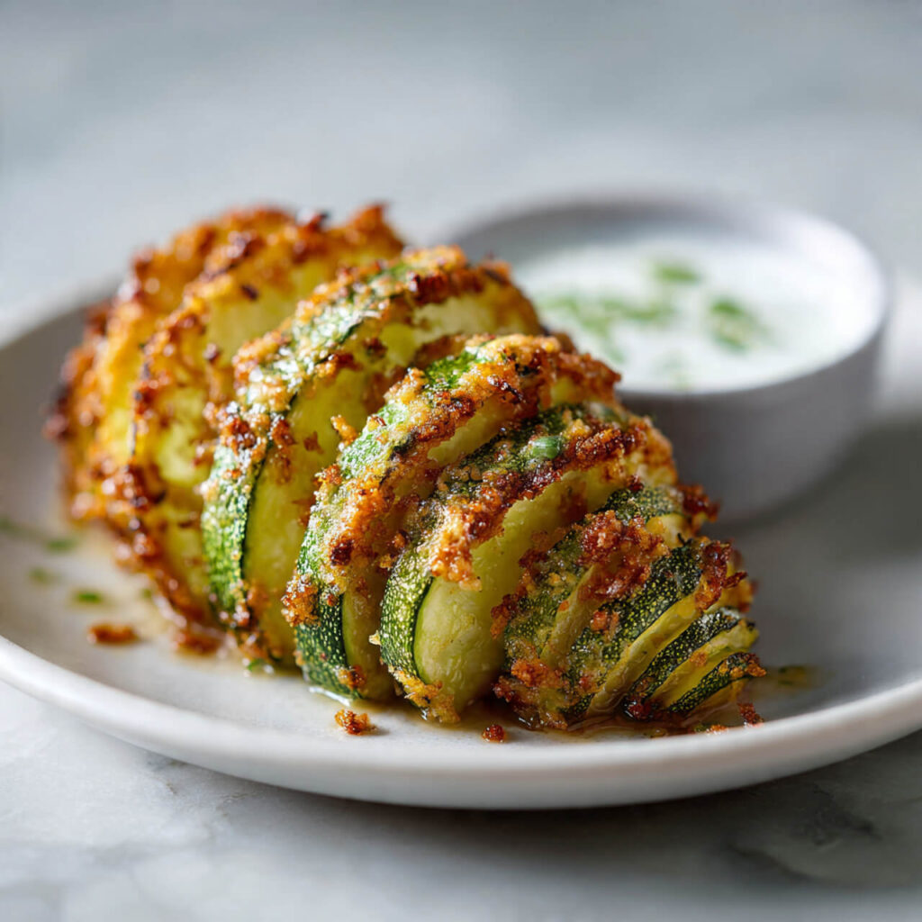 Crispy Air Fryer Hasselback Zucchini