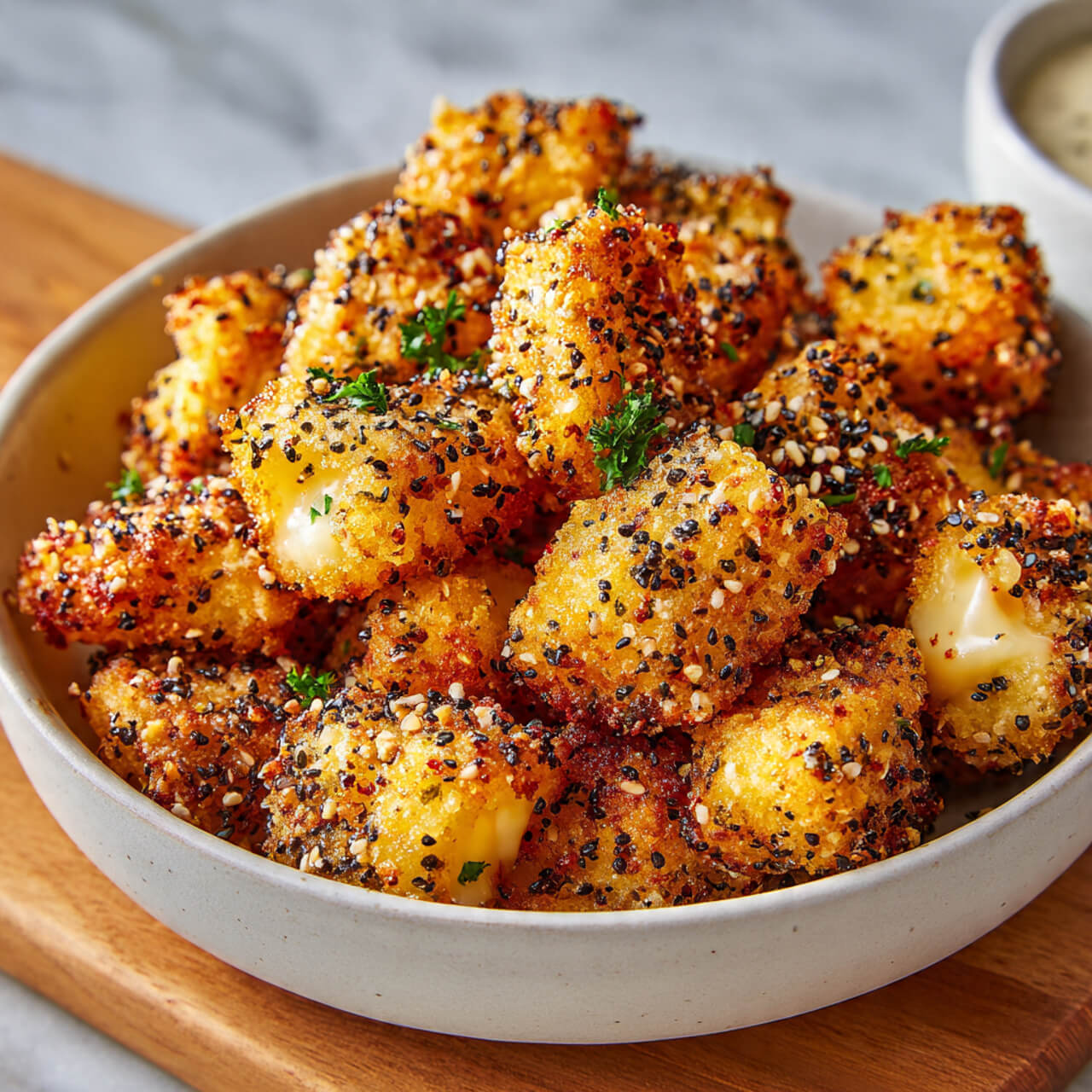 Air Fryer Everything Bagel Cheese Curds
