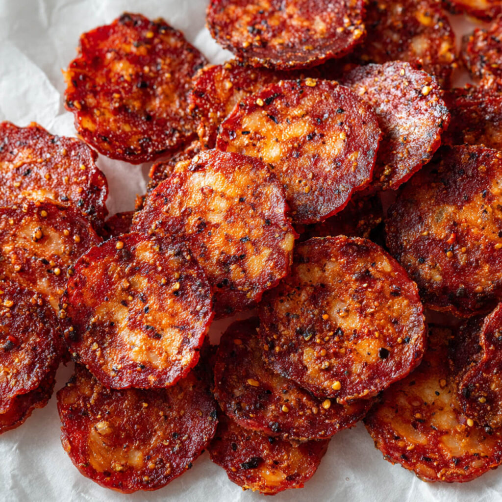 Air Fryer Crispy Salami & Pepperoni Chips