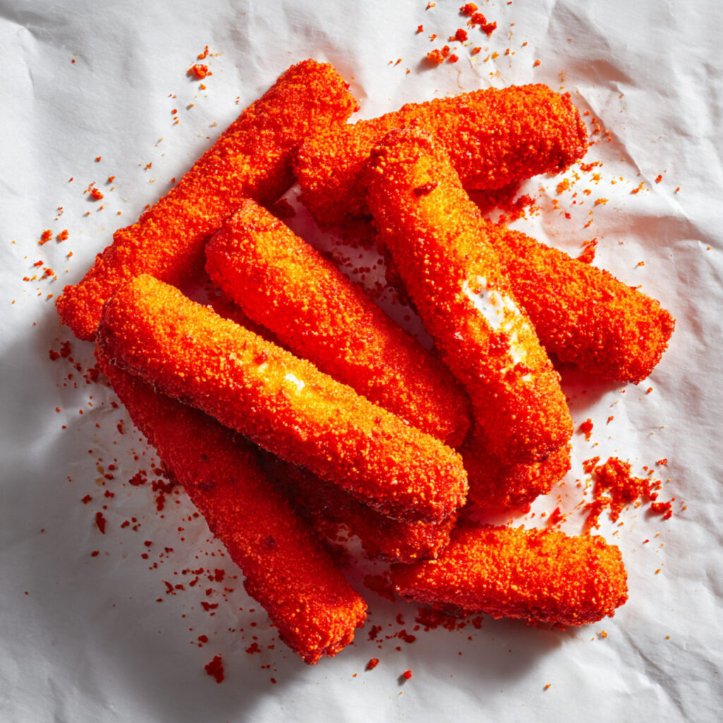 Air Fryer Hot Cheeto-Crusted Mozzarella Sticks