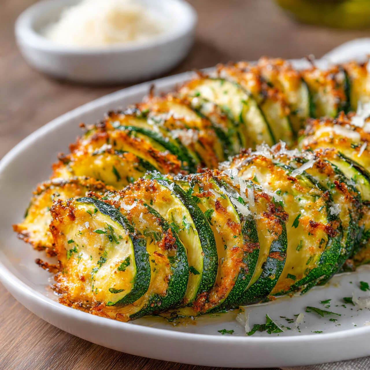 Crispy Air Fryer Hasselback Zucchini