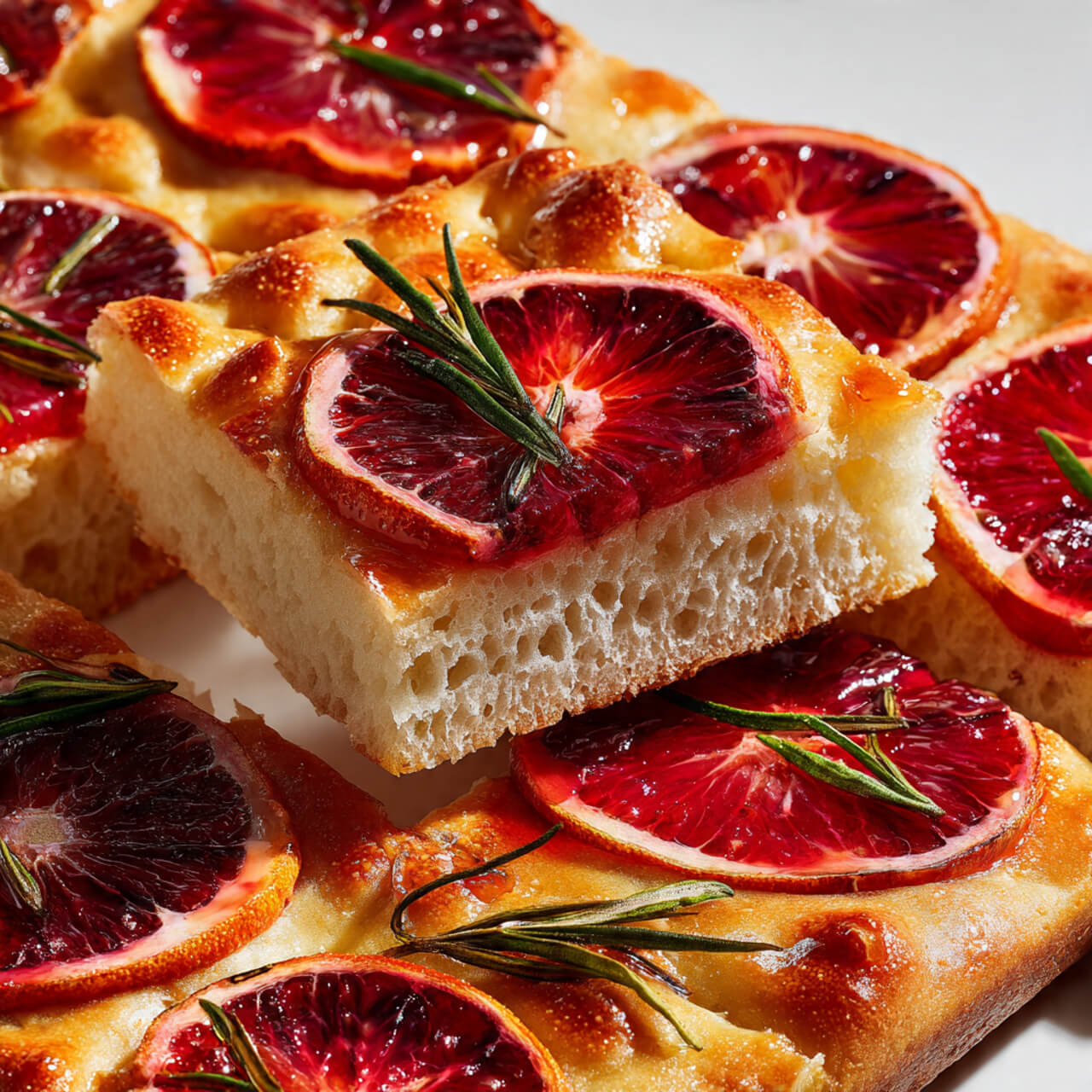 Sweet Schiacciata with Blood Orange